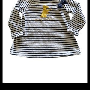 Juicy Couture Long Sleeve Blue and White Tee with Nautical Stripes